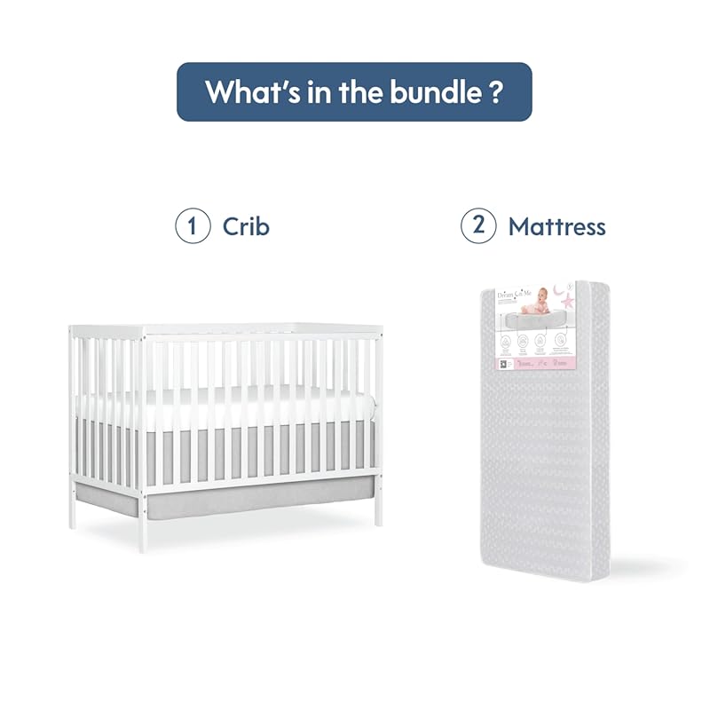 Dream On Me Synergy 5-in-1 Crib & Honeycomb Orthopedic Mattress Bundle