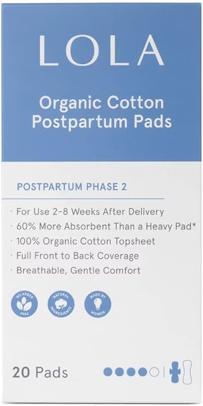LOLA 100% Organic Cotton Postpartum Pads