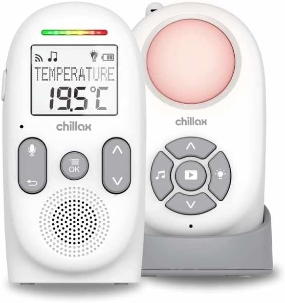 Chillax Baby 360 Digital Audio Monitor: 4-in-1 with Night Light, Sound
