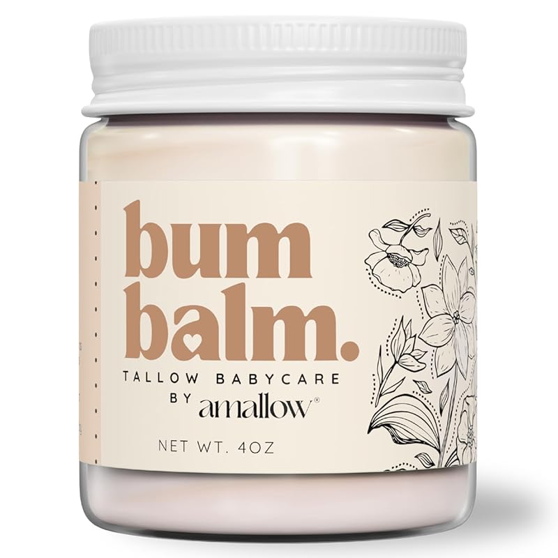 Amallow Baby Bum Balm 4oz - Gentle, Petroleum & Fragrance-Free Diaper 