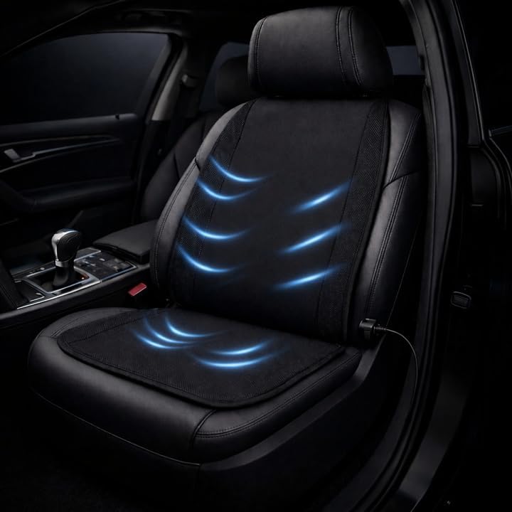 12V Cooling Car Seat Cover with Adjustable Temp, Breathable Sweat Prot
