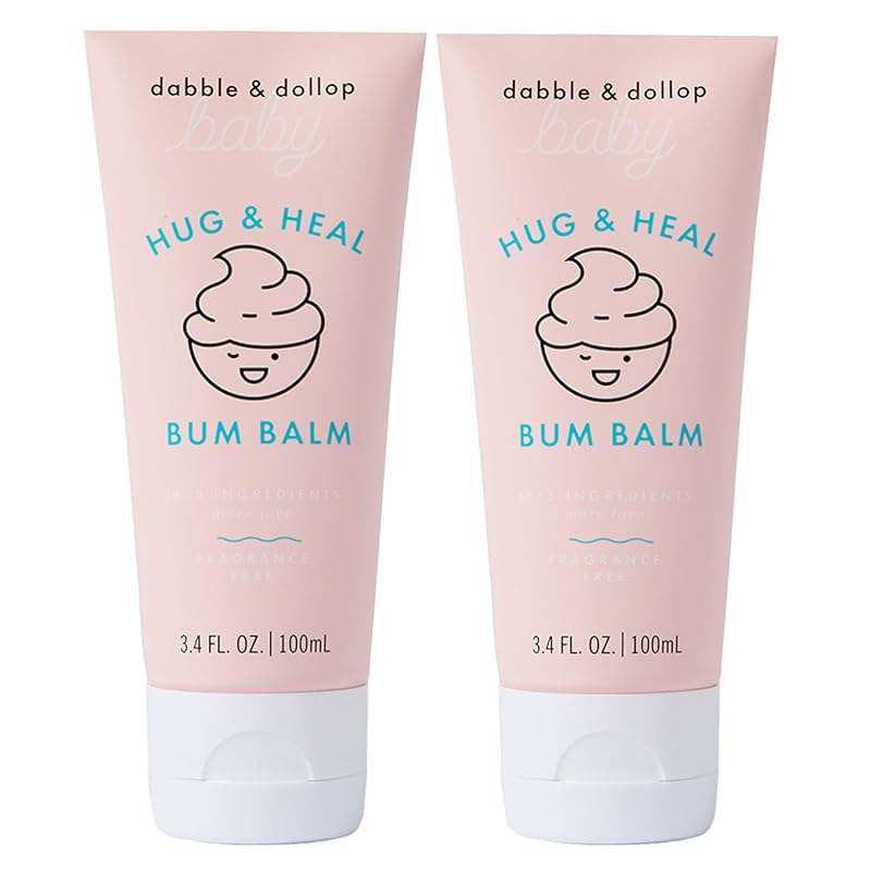 Dabble & Dollop Hug & Heal Baby Bum Balm: Fragrance-Free Zinc Oxide Di