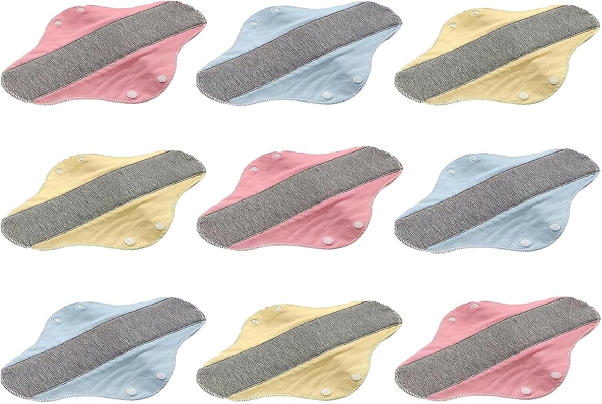 Reusable Cloth Period Pads, 6-Pack Heavy Flow Absorbent with Leak-Proo