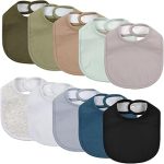 10 Cotton Snap Bibs Baby Boy