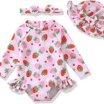 Baby Girl Swimsuit Long Sleeve One-Piece