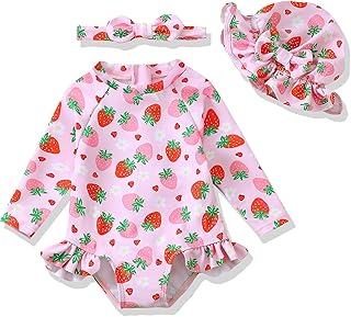 Baby Girl Swimsuit Long Sleeve One-Piece