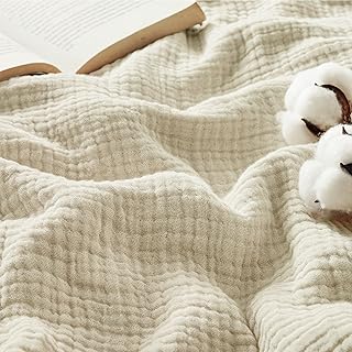 Bedsure 100% Cotton Muslin Blanket King