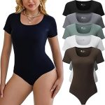 Chongbaijia 5 Short Sleeve Bodysuits Women