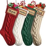 Dalzom® 4Pcs Personalized Christmas Stockings Leather