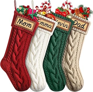 Dalzom® 4Pcs Personalized Christmas Stockings Leather