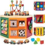 Large Activity Cube 9-in-1 Farm-Themed Wooden