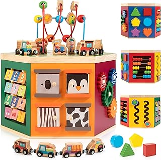 Large Activity Cube 9-in-1 Farm-Themed Wooden