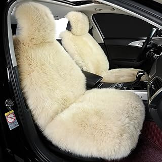 OGLAND 2 Fluffy Sheepskin Car Seat