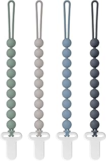 Pacifier Clips Silicone 4-Pack Holder Clip