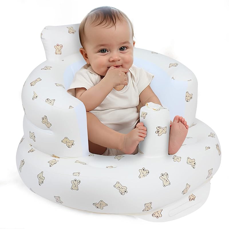 EKEPE Inflatable Baby Floor Seat with Built-in Air Pump for Infants 3+