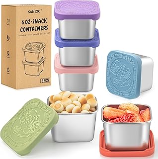 SANEXC 6 Oz Stainless Steel Snack
