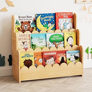 SpaceAid 3-Tier Scalloped Bookshelf