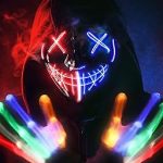 STONCH Halloween Glow Mask Skeleton Gloves