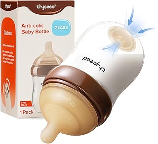 Thyseed Anti-Colic Glass Baby Bottle Breastfed