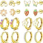 YADOCA Hypoallergenic Flat Back Earrings Girls