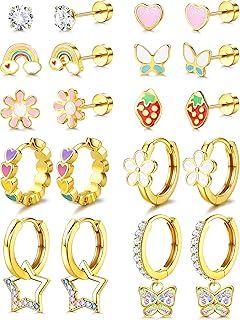 YADOCA Hypoallergenic Flat Back Earrings Girls