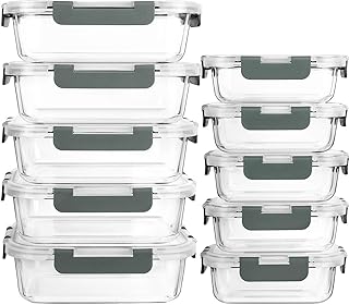 [10-Pack] Glass Meal Prep Containers Lids