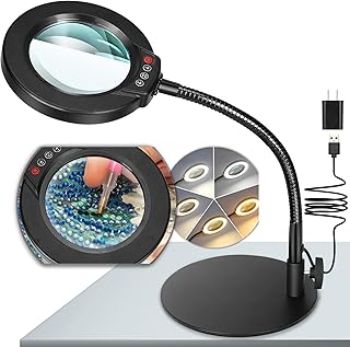 10X Magnifying Glass Light Stand