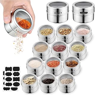 12pcs Stainless Steel Spice Jars