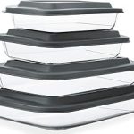 8-Piece Deep Glass Baking Dish Plastic