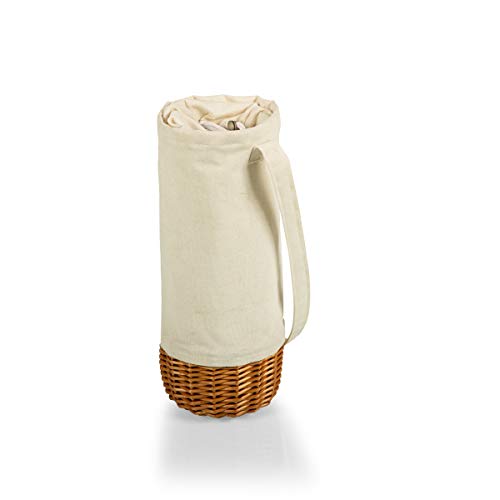 PICNIC TIME Malbec Insulated Canvas and Willow Wine Bottle Basket ...