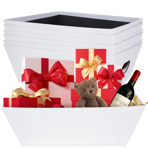 Oungy 6 PCS White Cardboard Baskets for Gifts Empty To ...