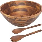 AIDEA Salad Bowls Wooden Large Acacia