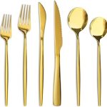Astercook Silverware 48-Piece Gold Flatware Steak