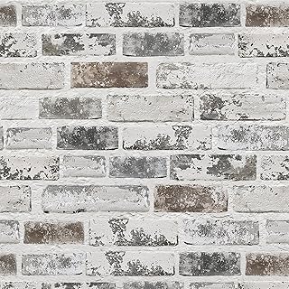 Brick Wallpaper Peel Stick 17.3"x78.8" Grey
