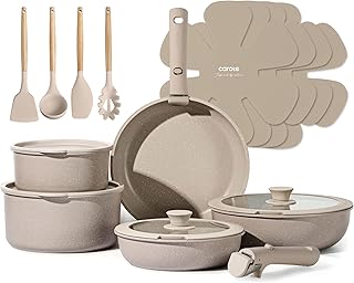 CAROTE 19pcs Pots Pans Non Stick