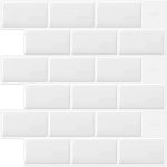 DEWOO White Peel Stick Backsplash Subway