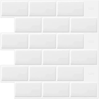 DEWOO White Peel Stick Backsplash Subway