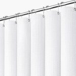 Dynamene White Fabric Shower Curtain