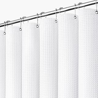 Dynamene White Fabric Shower Curtain