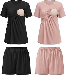 Ekouaer 2 Women's Nursing Pajamas Double