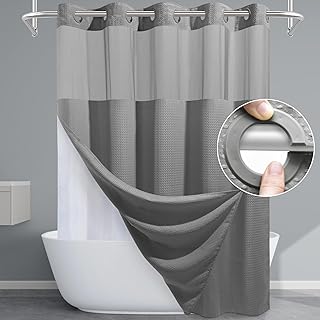 EUTXL Grey Shower Curtain Liner