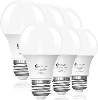 evelor 6-Pack A19 LED Light Bulbs