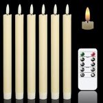 GenSwin Flameless Ivory Taper Candles Flickering