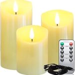 Lezonic Rechargeable Flickering Flameless Candles Battery