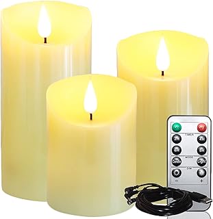 Lezonic Rechargeable Flickering Flameless Candles Battery