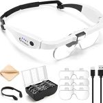 Magnifying Glass Light 1.5X-5.0X Glasses Rechargeable