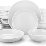 MALACASA 24-Piece Gourmet Porcelain Dinnerware Sets