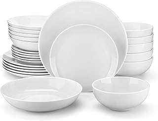 MALACASA 24-Piece Gourmet Porcelain Dinnerware Sets