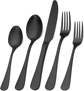 Matte Black Silverware Satin Finish 20-Piece