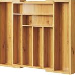 Pipishell Bamboo Expandable Silverware Drawer Organizer